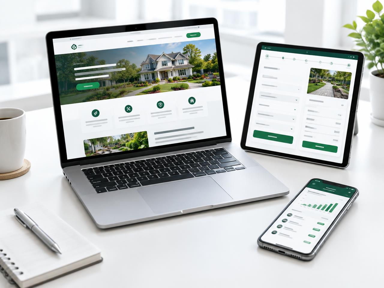 Example service website, quote calculator and lead management dashboard included in a website launch